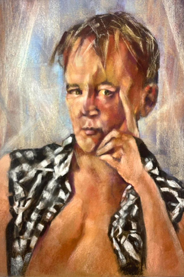 Pastel portrait study of Christopher Ryan